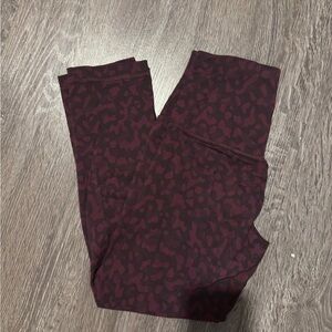 Lululemon Athletica Burgundy Patterned Leggings